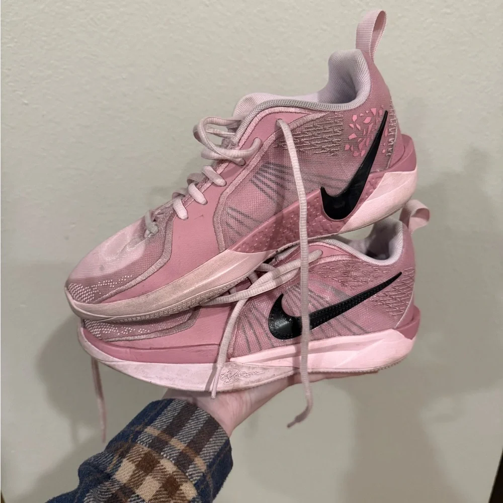 Nike Pink Women's Athletic Sneakers with Black Swoosh 5Y